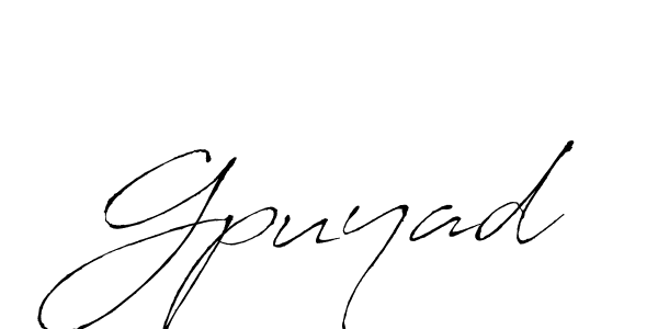 Make a beautiful signature design for name Gpuyad. With this signature (Antro_Vectra) style, you can create a handwritten signature for free. Gpuyad signature style 6 images and pictures png
