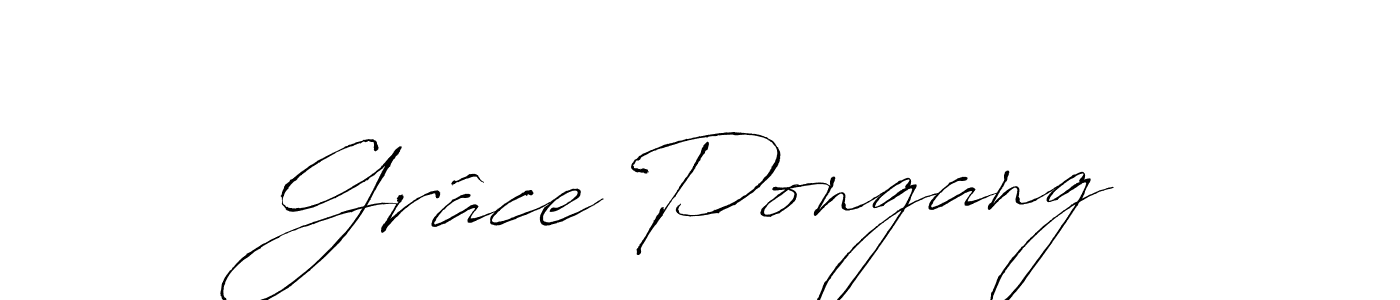 Grâce Pongang stylish signature style. Best Handwritten Sign (Antro_Vectra) for my name. Handwritten Signature Collection Ideas for my name Grâce Pongang. Grâce Pongang signature style 6 images and pictures png