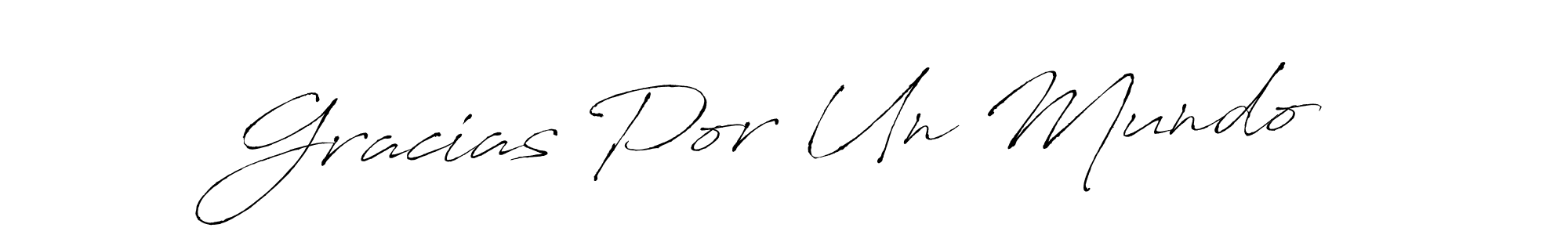 Similarly Antro_Vectra is the best handwritten signature design. Signature creator online .You can use it as an online autograph creator for name Gracias Por Un Mundo. Gracias Por Un Mundo signature style 6 images and pictures png