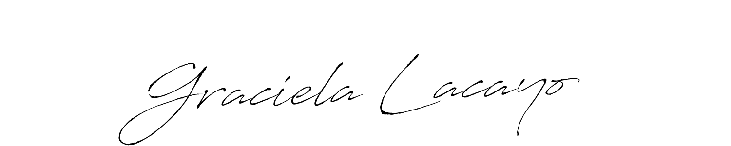 How to make Graciela Lacayo name signature. Use Antro_Vectra style for creating short signs online. This is the latest handwritten sign. Graciela Lacayo signature style 6 images and pictures png