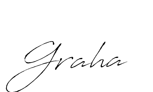 Design your own signature with our free online signature maker. With this signature software, you can create a handwritten (Antro_Vectra) signature for name Graha. Graha signature style 6 images and pictures png