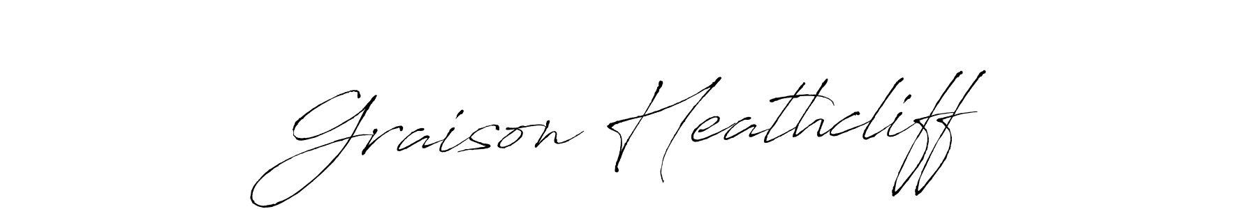 Graison Heathcliff stylish signature style. Best Handwritten Sign (Antro_Vectra) for my name. Handwritten Signature Collection Ideas for my name Graison Heathcliff. Graison Heathcliff signature style 6 images and pictures png