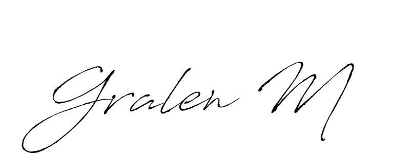 Gralen M stylish signature style. Best Handwritten Sign (Antro_Vectra) for my name. Handwritten Signature Collection Ideas for my name Gralen M. Gralen M signature style 6 images and pictures png