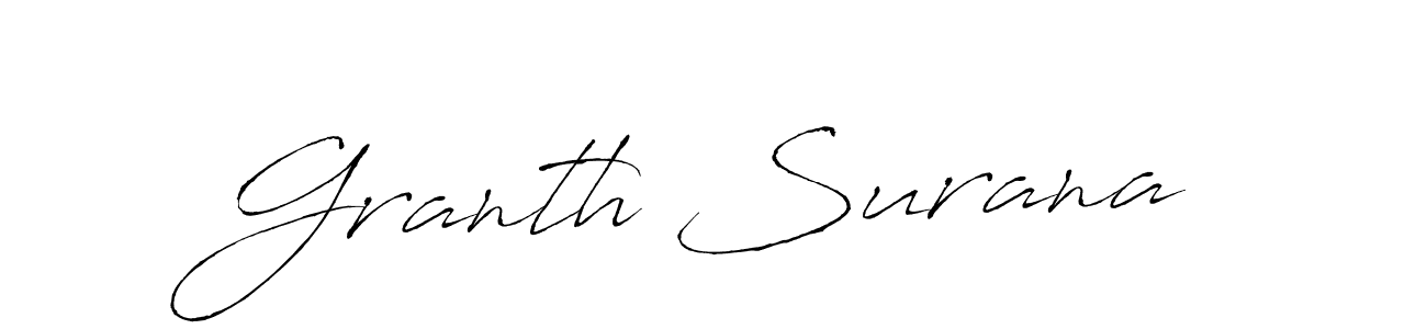 Similarly Antro_Vectra is the best handwritten signature design. Signature creator online .You can use it as an online autograph creator for name Granth Surana. Granth Surana signature style 6 images and pictures png