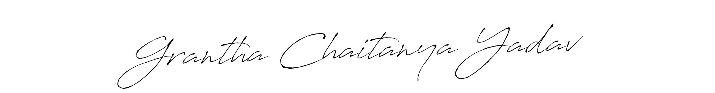 Make a beautiful signature design for name Grantha Chaitanya Yadav. With this signature (Antro_Vectra) style, you can create a handwritten signature for free. Grantha Chaitanya Yadav signature style 6 images and pictures png