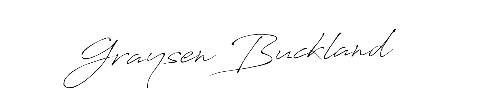 How to make Graysen Buckland name signature. Use Antro_Vectra style for creating short signs online. This is the latest handwritten sign. Graysen Buckland signature style 6 images and pictures png
