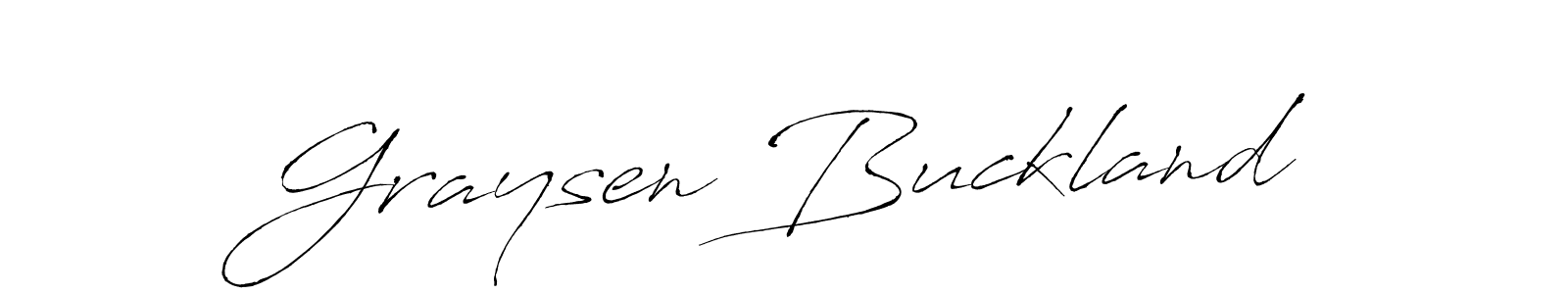 How to make Graysen Buckland name signature. Use Antro_Vectra style for creating short signs online. This is the latest handwritten sign. Graysen Buckland signature style 6 images and pictures png