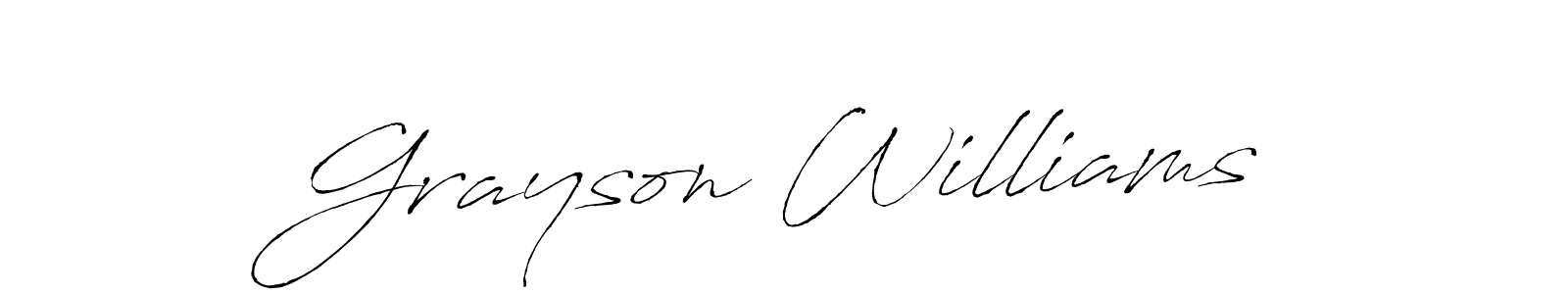 Grayson Williams stylish signature style. Best Handwritten Sign (Antro_Vectra) for my name. Handwritten Signature Collection Ideas for my name Grayson Williams. Grayson Williams signature style 6 images and pictures png