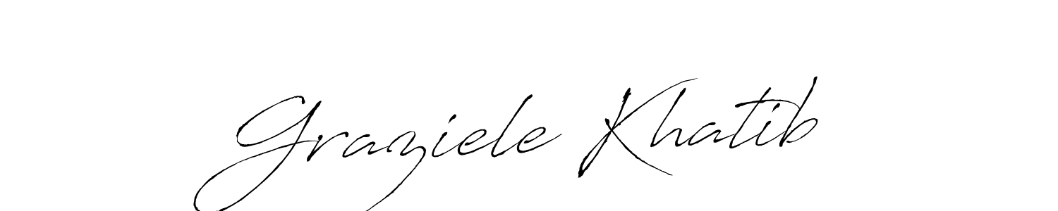 Design your own signature with our free online signature maker. With this signature software, you can create a handwritten (Antro_Vectra) signature for name Graziele Khatib. Graziele Khatib signature style 6 images and pictures png