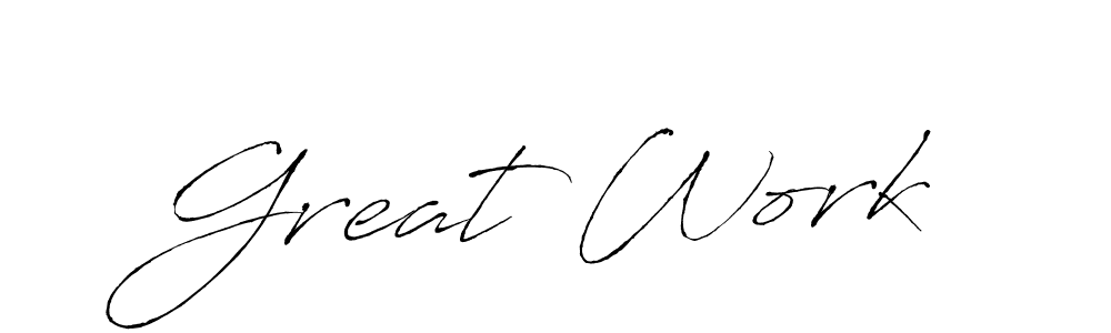 How to make Great Work name signature. Use Antro_Vectra style for creating short signs online. This is the latest handwritten sign. Great Work signature style 6 images and pictures png