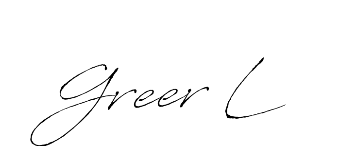 Make a beautiful signature design for name Greer L. With this signature (Antro_Vectra) style, you can create a handwritten signature for free. Greer L signature style 6 images and pictures png