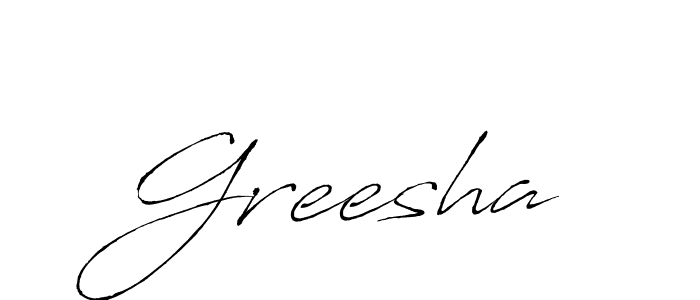 Make a beautiful signature design for name Greesha. With this signature (Antro_Vectra) style, you can create a handwritten signature for free. Greesha signature style 6 images and pictures png