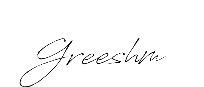 Design your own signature with our free online signature maker. With this signature software, you can create a handwritten (Antro_Vectra) signature for name Greeshm. Greeshm signature style 6 images and pictures png