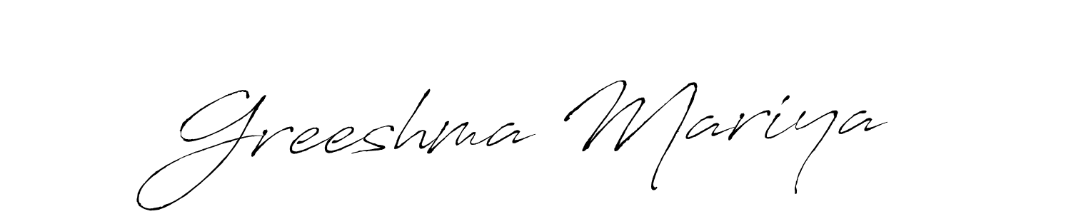 Greeshma Mariya stylish signature style. Best Handwritten Sign (Antro_Vectra) for my name. Handwritten Signature Collection Ideas for my name Greeshma Mariya. Greeshma Mariya signature style 6 images and pictures png