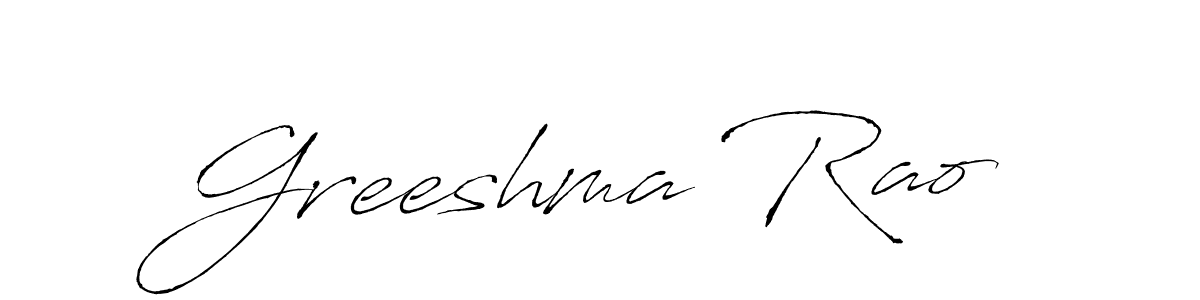 Design your own signature with our free online signature maker. With this signature software, you can create a handwritten (Antro_Vectra) signature for name Greeshma Rao. Greeshma Rao signature style 6 images and pictures png