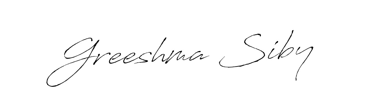 Make a beautiful signature design for name Greeshma Siby. With this signature (Antro_Vectra) style, you can create a handwritten signature for free. Greeshma Siby signature style 6 images and pictures png