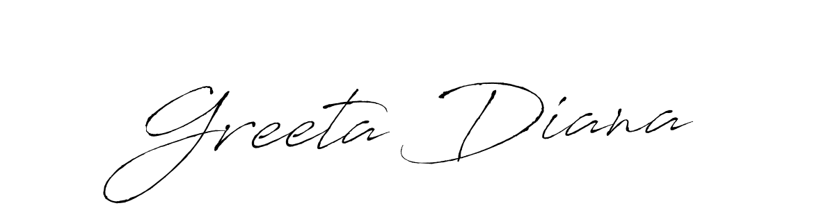 How to make Greeta Diana name signature. Use Antro_Vectra style for creating short signs online. This is the latest handwritten sign. Greeta Diana signature style 6 images and pictures png