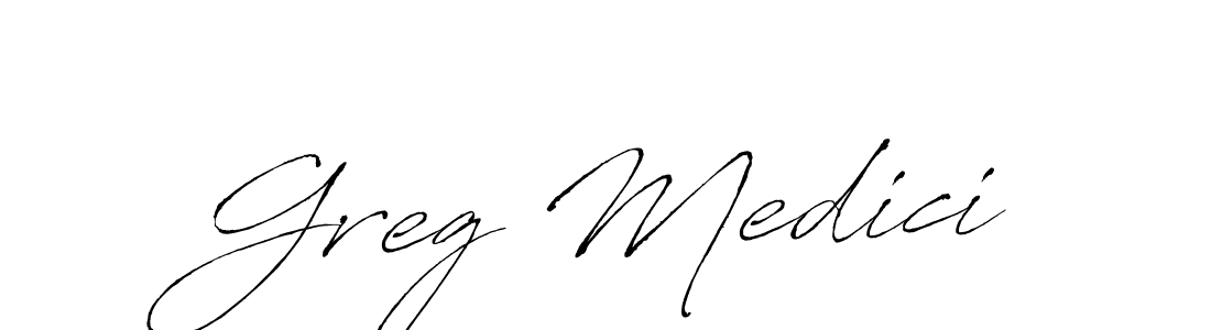 How to make Greg Medici signature? Antro_Vectra is a professional autograph style. Create handwritten signature for Greg Medici name. Greg Medici signature style 6 images and pictures png