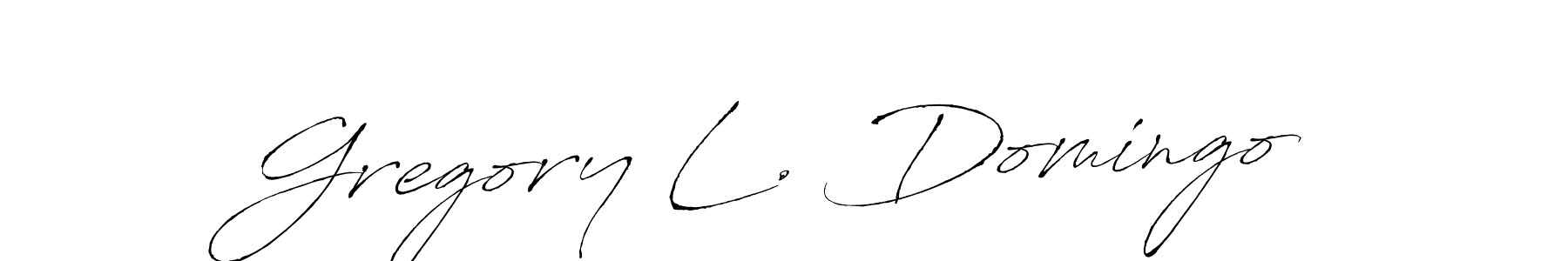 Create a beautiful signature design for name Gregory L. Domingo. With this signature (Antro_Vectra) fonts, you can make a handwritten signature for free. Gregory L. Domingo signature style 6 images and pictures png