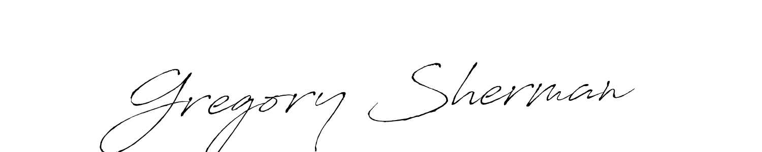 Make a beautiful signature design for name Gregory Sherman. With this signature (Antro_Vectra) style, you can create a handwritten signature for free. Gregory Sherman signature style 6 images and pictures png