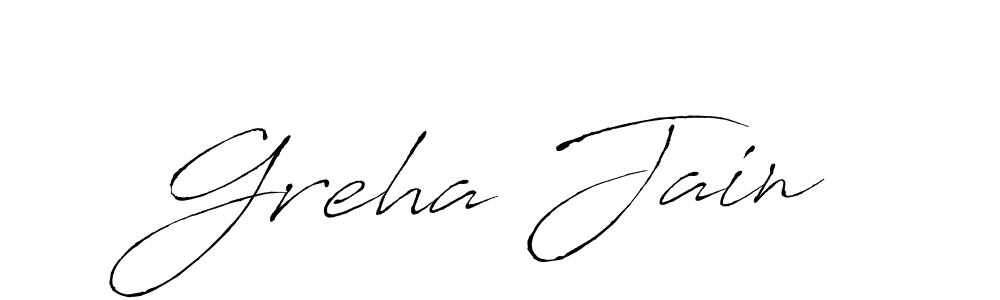 How to make Greha Jain name signature. Use Antro_Vectra style for creating short signs online. This is the latest handwritten sign. Greha Jain signature style 6 images and pictures png