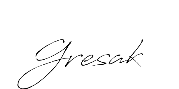 Make a short Gresak signature style. Manage your documents anywhere anytime using Antro_Vectra. Create and add eSignatures, submit forms, share and send files easily. Gresak signature style 6 images and pictures png
