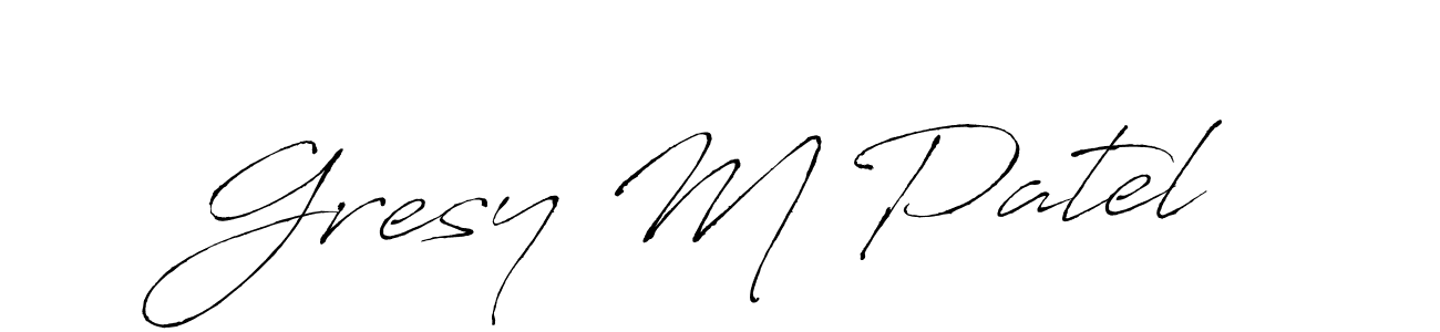 How to make Gresy M Patel signature? Antro_Vectra is a professional autograph style. Create handwritten signature for Gresy M Patel name. Gresy M Patel signature style 6 images and pictures png