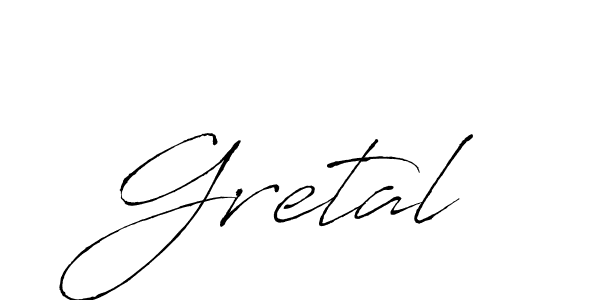 Make a beautiful signature design for name Gretal. With this signature (Antro_Vectra) style, you can create a handwritten signature for free. Gretal signature style 6 images and pictures png