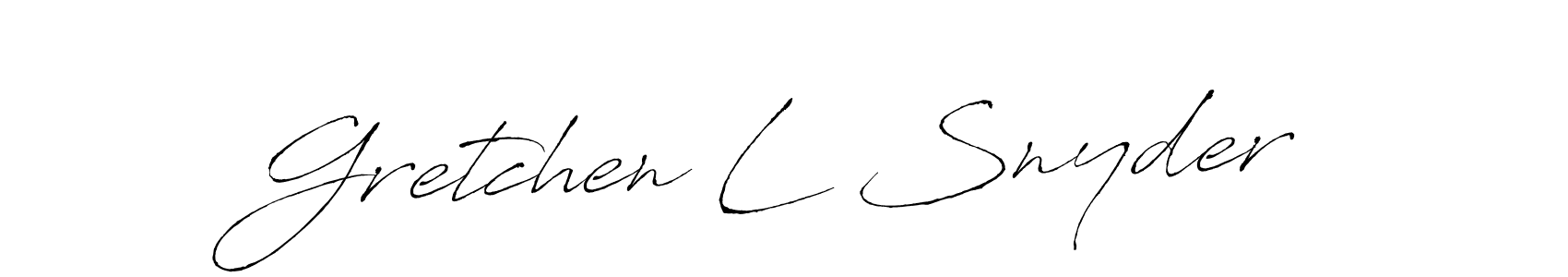 Antro_Vectra is a professional signature style that is perfect for those who want to add a touch of class to their signature. It is also a great choice for those who want to make their signature more unique. Get Gretchen L Snyder name to fancy signature for free. Gretchen L Snyder signature style 6 images and pictures png