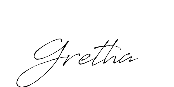 Create a beautiful signature design for name Gretha. With this signature (Antro_Vectra) fonts, you can make a handwritten signature for free. Gretha signature style 6 images and pictures png