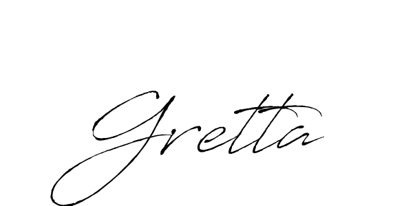 Use a signature maker to create a handwritten signature online. With this signature software, you can design (Antro_Vectra) your own signature for name Gretta. Gretta signature style 6 images and pictures png