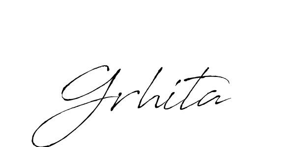 if you are searching for the best signature style for your name Grhita. so please give up your signature search. here we have designed multiple signature styles  using Antro_Vectra. Grhita signature style 6 images and pictures png