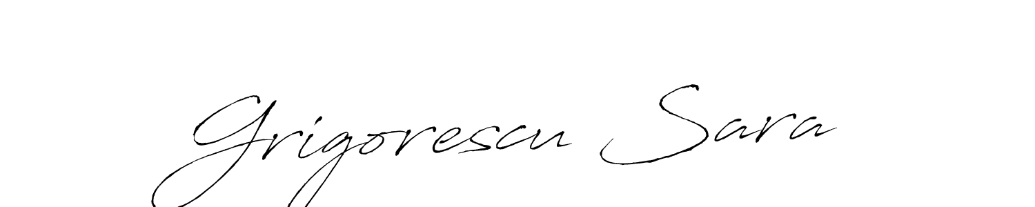 Create a beautiful signature design for name Grigorescu Sara. With this signature (Antro_Vectra) fonts, you can make a handwritten signature for free. Grigorescu Sara signature style 6 images and pictures png