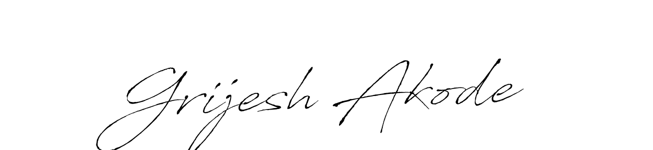 How to make Grijesh Akode name signature. Use Antro_Vectra style for creating short signs online. This is the latest handwritten sign. Grijesh Akode signature style 6 images and pictures png