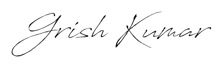 If you are searching for the best signature style for your name Grish Kumar, here we have designed multiple signature styles using Antro_Vectra. Grish Kumar signature style 6 images and pictures png