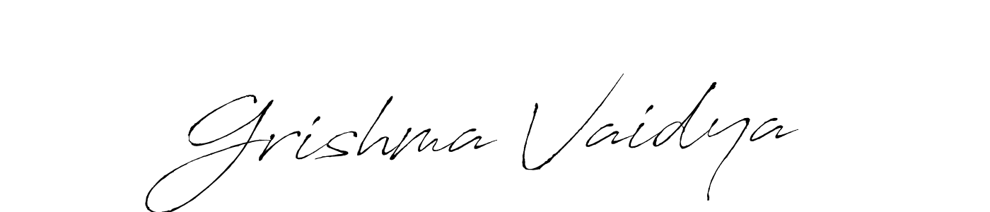 Antro_Vectra is a professional signature style that is perfect for those who want to add a touch of class to their signature. It is also a great choice for those who want to make their signature more unique. Get Grishma Vaidya name to fancy signature for free. Grishma Vaidya signature style 6 images and pictures png