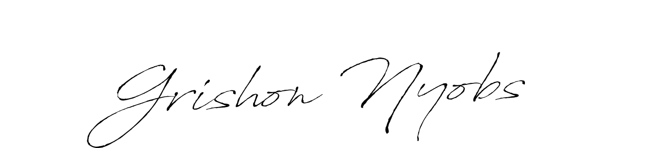 This is the best signature style for the Grishon Nyobs name. Also you like these signature font (Antro_Vectra). Mix name signature. Grishon Nyobs signature style 6 images and pictures png