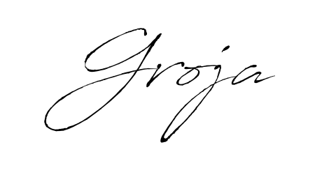 Master the art of signing with Groja written in fluent Antro_Vectra script. A great template to practice and refine your handwriting. Groja signature style 6 images and pictures png