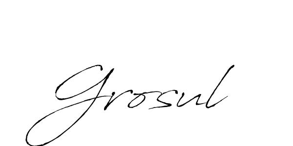 You should practise on your own different ways (Antro_Vectra) to write your name (Grosul) in signature. don't let someone else do it for you. Grosul signature style 6 images and pictures png