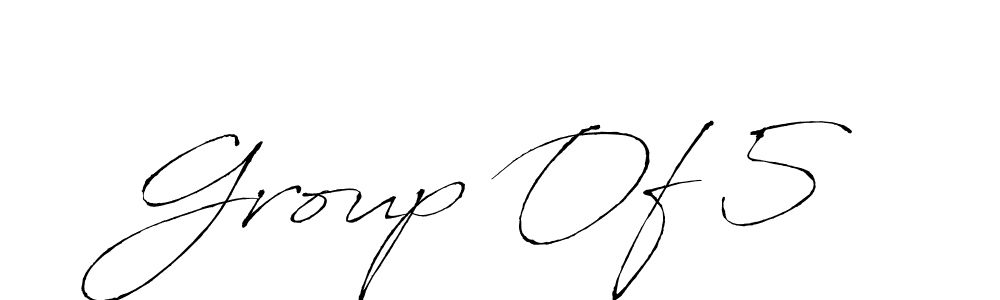 How to make Group Of 5 name signature. Use Antro_Vectra style for creating short signs online. This is the latest handwritten sign. Group Of 5 signature style 6 images and pictures png