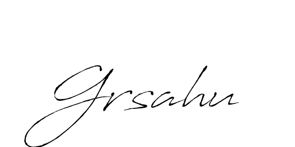 if you are searching for the best signature style for your name Grsahu. so please give up your signature search. here we have designed multiple signature styles  using Antro_Vectra. Grsahu signature style 6 images and pictures png