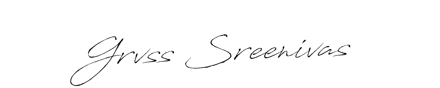 Antro_Vectra is a professional signature style that is perfect for those who want to add a touch of class to their signature. It is also a great choice for those who want to make their signature more unique. Get Grvss Sreenivas name to fancy signature for free. Grvss Sreenivas signature style 6 images and pictures png