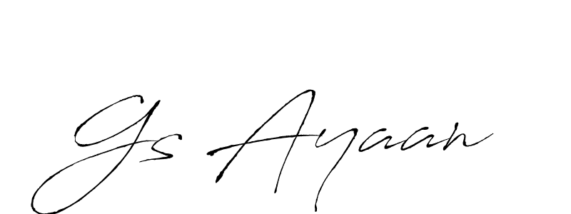 The best way (Antro_Vectra) to make a short signature is to pick only two or three words in your name. The name Gs Ayaan include a total of six letters. For converting this name. Gs Ayaan signature style 6 images and pictures png