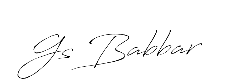 Design your own signature with our free online signature maker. With this signature software, you can create a handwritten (Antro_Vectra) signature for name Gs Babbar. Gs Babbar signature style 6 images and pictures png