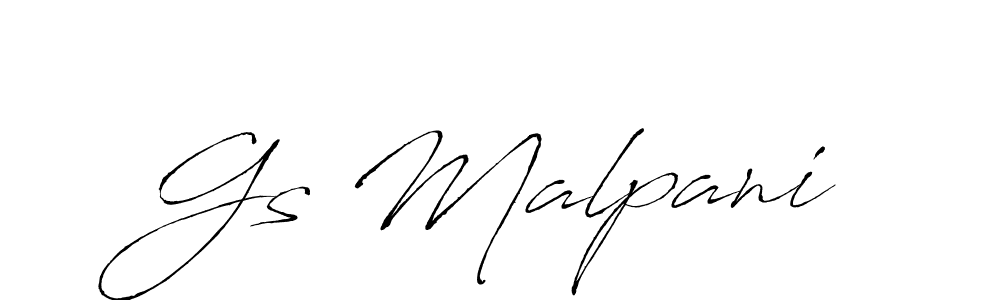 Similarly Antro_Vectra is the best handwritten signature design. Signature creator online .You can use it as an online autograph creator for name Gs Malpani. Gs Malpani signature style 6 images and pictures png