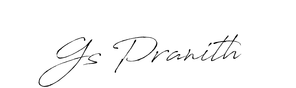 How to make Gs Pranith name signature. Use Antro_Vectra style for creating short signs online. This is the latest handwritten sign. Gs Pranith signature style 6 images and pictures png
