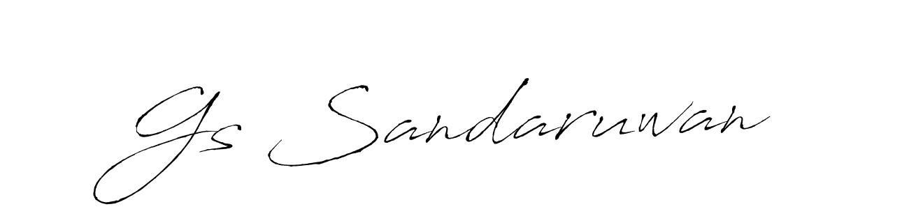 Design your own signature with our free online signature maker. With this signature software, you can create a handwritten (Antro_Vectra) signature for name Gs Sandaruwan. Gs Sandaruwan signature style 6 images and pictures png