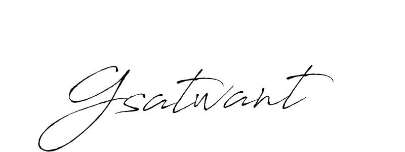 Gsatwant stylish signature style. Best Handwritten Sign (Antro_Vectra) for my name. Handwritten Signature Collection Ideas for my name Gsatwant. Gsatwant signature style 6 images and pictures png