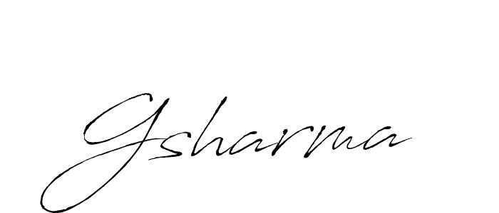 Create a beautiful signature design for name Gsharma. With this signature (Antro_Vectra) fonts, you can make a handwritten signature for free. Gsharma signature style 6 images and pictures png