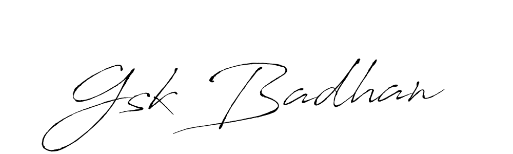 Gsk Badhan stylish signature style. Best Handwritten Sign (Antro_Vectra) for my name. Handwritten Signature Collection Ideas for my name Gsk Badhan. Gsk Badhan signature style 6 images and pictures png